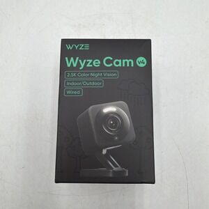 Wyze Cam V4 2.5K Color Night Vision Indoor/Outdoor Black Google Alexa